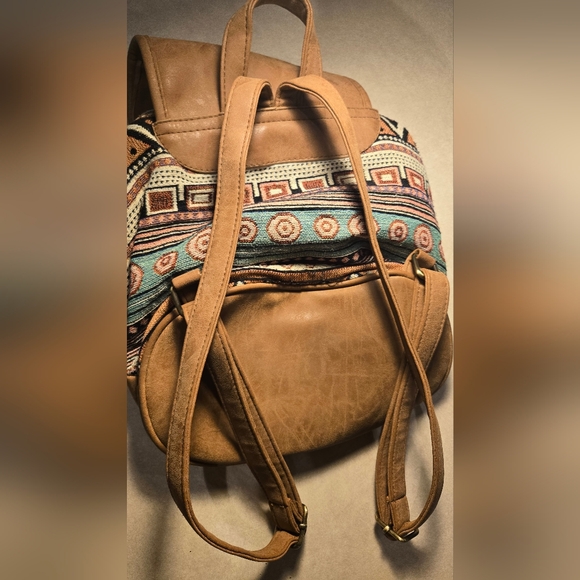 Brown Patterned Backpack - Picture 4 of 7